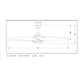 AireRyder Borealis 122 cm Deckenventilator kiefer mit Licht inkl. Fernbedienung