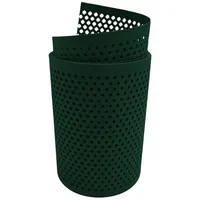 zaun|zu® Sichtschutzstreifen Rille Gelocht Diamant Muster 255 x 15 cm Grün Metall 2 St.