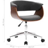 vidaXL Esszimmerstuhl Drehbar Grau Bugholz und Stoff