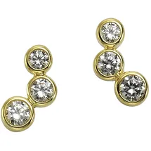 VIVANCE Ohrstecker VIVANCE Gelbgold 333 6x Zirkonia 6,0 mm