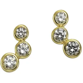 VIVANCE Ohrstecker VIVANCE Gelbgold 333 6x Zirkonia 6,0 mm