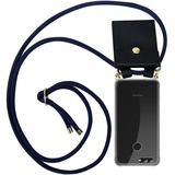 Cadorabo TPU Silikon Case Necklace Design Slim Kratzfest Kordel Band mit Etui Rundumschutz Case Hülle für Huawei NOVA 2 in Blau