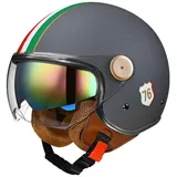 Retro Helm Motorrad Motorradhelm Rollerhelm Mit Doppelbrille Komfortfutter Chopper Helm Mit ECE Zulassung Motorradhelm Halbschale Für Erwachsener Herren Damen Vintage Motorradhelm