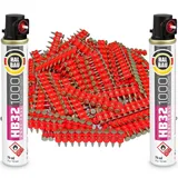 HALBAU Set Betonnägel 19mm 2000Stück HB42 + 2 x Gaspatrone HB32 115mm für Nagler