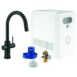 C-Auslauf Set Blue Professional 31325_2, mit Blue Einhand-Spültischbatterie mit Filterfunktion, Einlochmontage, Kühler/Karbonisator, Bluetooth 4.0, WIFI Datenkommunikation, herausziehbarer Mousseurauslauf, chrom