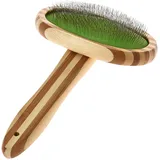 Dehner Softbürste Hunde- und Katzenfellpflege 19,5 x 12 cm Braun/Grün