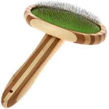 Dehner Softbürste Hunde- und Katzenfellpflege 19,5 x 12 cm Braun/Grün