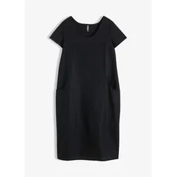 bonprix Kleid aus leichtem Leinen-Mix, schwarz, 34, Leinen