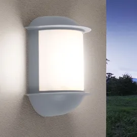 ETC Shop Wandleuchte Aussen Wandlampe Garten Terrassenleuchte Außen, Aluguss silber, 1x led 7W 550Lm, LxAxH 16x22x10 cm, 2er Set