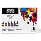 Liquitex 3699314 flüssige Professional Acrylfarben - Ink, Set - 6 Farben a 30 ml Tusche, basisfarben