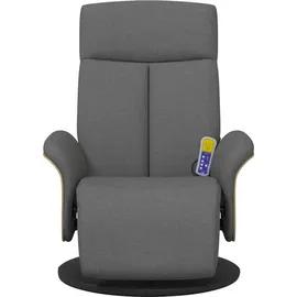 vidaXL Massagesessel mit Fußteil Dunkelgrau Stoff - Grau