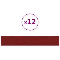 VidaXL Wandpaneele 12 Stk. Weinrot 90x15 cm Stoff 1,62