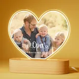 Bemaystar Personalisierte Geschenke für Opa - Personalisierte Lampe mit Foto und Text - Acryl-Bilderrahmen mit optionalem LED-Sockel