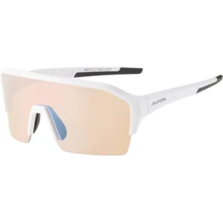 Alpina RAM HR Q-LITE V - Verspiegelte, Kontrastverstärkende & Beschlagfreie Sport- & Fahrradbrille Mit 100% UV-Schutz Für Erwachsene, white matt, One Size