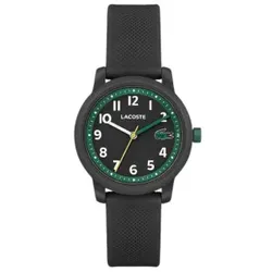 Lacoste Unisex für Kinder. 2030042 3-Zeiger Uhr schwarz (OSFA), Lässig, Synthetisch, Riemen, Kinderbekleidung