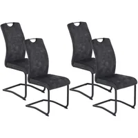 Hela Freischwinger RIGA (Set, 4 St), Freischwinger,Vierkantrohrgestell,mit Griff,Stoffkombination schwarz