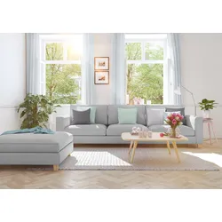 Vorhang WIRTH "Sunday", blau, B:142cm H:325cm, Baumwolle, Polyester, Gardinen, nach Maß