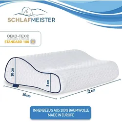 Schlafmeister orthopädisches Nackenstützkissen Memory Foam thermoregulierend Made in Europa Reisekissen für unterwegs