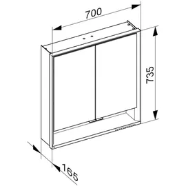 Keuco Royal Lumos 70 cm silber eloxiert offenes Fach