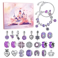 CLTYQ Adventskalender Schmuck Adventskalender 2025 Frauen Teenager Mädchen, Geschenke, Weihnachtskalender Armband Halsketten Charm Mädchen Schmuck lila