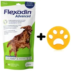 VETOQUINOL Flexadin Advanced 60 Snack + Waschmaschinenreiniger zum Entfernen von Haaren
