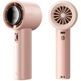 JISULIFE Handventilator Pro1S – High-Speed Luftstrom: Bis zu 12h Laufzeit, Perlmutt-ABS – Elegante Stärke, 1–100 Speed-Scrollrad, 3600mAh – Tragbarer Ventilator für Reisen, Geschenke(Eisbeerrosa)