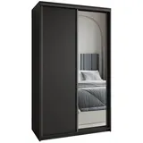 masseno Schwebetürenschrank TAVI 120 x 205 x 60 cm Schwarz