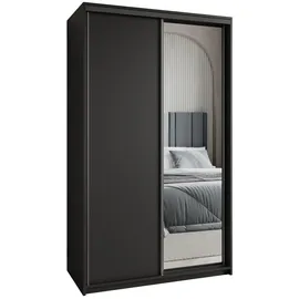 masseno Schwebetürenschrank TAVI 120 x 205 x 60 cm Schwarz