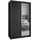 masseno Schwebetürenschrank TAVI 120 x 205 x 60 cm Schwarz