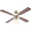 Champion 106,6 cm Deckenventilator messing antik/eiche mit Licht