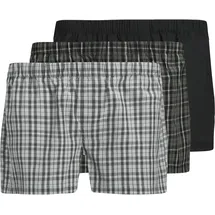 JACK & JONES Boxershorts gestreift schwarz/grau L 3er Pack