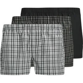 JACK & JONES Boxershorts gestreift schwarz/grau L 3er Pack
