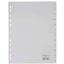 Durable Kunststoffregister Dez.-Jan. A4 grau, 22.8x29.7 cm
