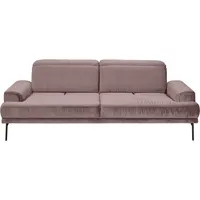 Musterring 3-Sitzer MR 4580, inkl. Kopf- und Sitztiefenverstellung, Fuß schwarz, B228 x T103 cm rosa