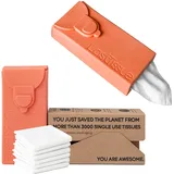LastTissue® Taschentücher Box - Umweltfreundlich Wiederverwendbare Bio Taschentücher aus Baumwolle (Pfirsich)