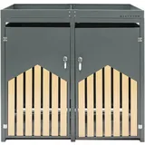 Westmann Stahl Mülltonnenbox für 2 Mülltonnen 240 Liter Anthrazit 84x134x125 cm - Grau
