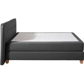 Home Affaire Boxspringbett HOME AFFAIRE "Fargo", grau (anthrazit), B:153cm L:227cm, Struktur fein (100% Polyester);Samtstoff (100% Polyester), Komplettbetten, Boxspringbett, in Überlänge 220 cm, mit Topper, 3 Ausführungen, 4, Breiten