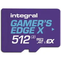Integral 512GB Gamer's Edge X microSD Express für Switch 2 – bis zu 890MB/s Lesen, 810MB/s Schreiben, 4K, A1, NVMe, High-Speed Gaming, kürzere Ladezeiten, ultraschneller Speicher