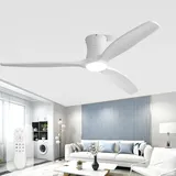 Sofucor 132cm Deckenventilator mit Beleuchtung,Massivholz Deckenventilator mit Licht und Fernbedienung, DC, 3 Farbtemperatur, Timer, 6 Geschwindigkeiten, Sommer Winterbetrieb für Wohnzimmer