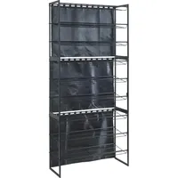 [en.casa] Schuhregal Sel mit Vorhang 80 x 32 x 60 cm schwarz