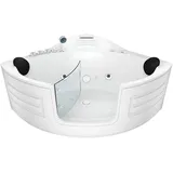 AcquaVapore Whirlpool Pool Badewanne Eckwanne Wanne W70-TH-SC 150x150cm mit Tür Walk-in-Pool aktive Schlauch-Reinigung