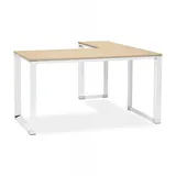 KADIMA DESIGN Eckschreibtisch aus Holz und Metall | L-förmiger Computertisch für Heimbüro | Designer Arbeitsplatz mit Winkeleinstellung | Kadima Design