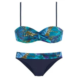LASCANA Bügel-Bandeau-Bikini Damen Blau 34 Cup B