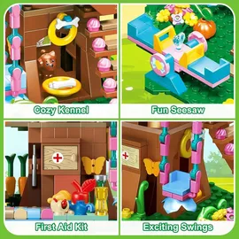 luxuskollektion Baumhaus-Bauspielzeug LED-Licht 618 Stück 3-stöckiges