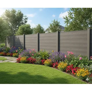 prestige home Sichtschutzelement WPC 8,9 m Anthrazit 5 St.