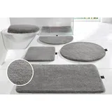 Bruno Banani Badematte Lana Standard, Badvorleger, Badezimmer Teppich, Höhe 25 mm, rutschhemmend beschichtet, schnell trocknend, strapazierfähig, fußbodenheizungsgeeignet, Polyacryl, rechteckig, Badteppich, Badematten, unifarben, auch als 3 teiliges Set & rund silberfarben rechteckig | 70 cm x 110 cm x 25 mm