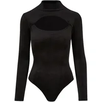 URBAN CLASSICS Velvet Cut-out Turtleneck Langarm-body - Black - 3XL