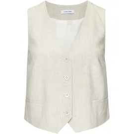 LASCANA Anzugweste LASCANA, Damen, Gr. 38, beige (sand), Web, Obermaterial: 85% Viskose, 15% Leinen.