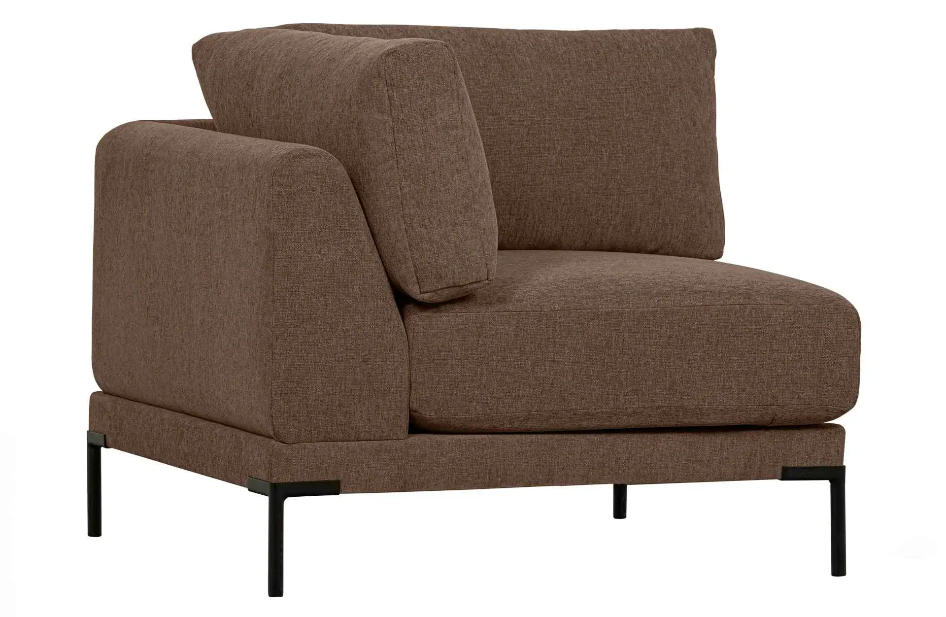 Modulsofa Couple Eck-Element, weicher Melange-Stoff, modern, braun, flexibel kombinierbar