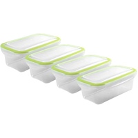 Kigima Frischhaltedosen Gefrierdosen 0,75l 4er Set mit Klickverschluss grün